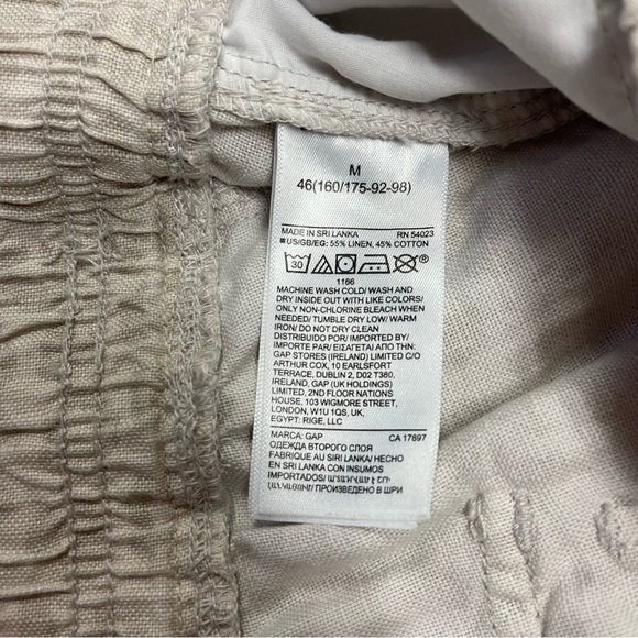 GAP Khakis‎  Shorts Size Medium Tan Cream Leopard Print Linen Cotton Blend Flowy - Picture 9 of 12